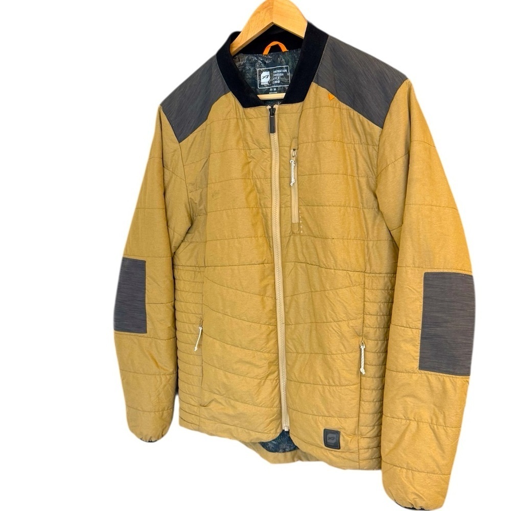 Orage M “Flight” EUC Tan and Black Quilted Puffer Jacket